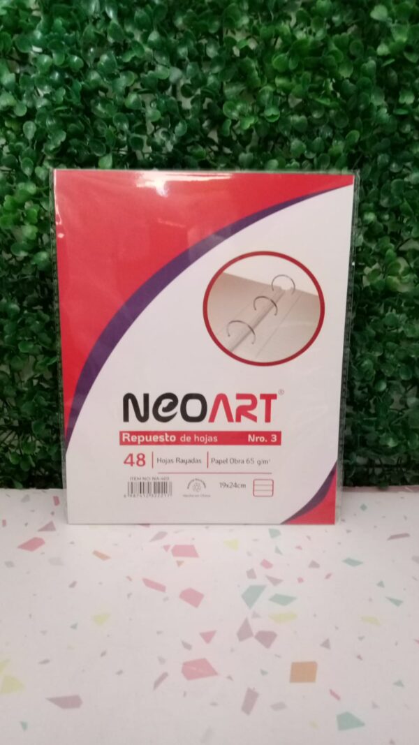 REPUESTO DE HOJAS N3 NEOART cod5642