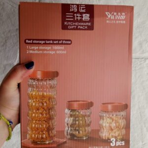 SET X 3 FRASCOS VIDRIO CON TAPA cod7342