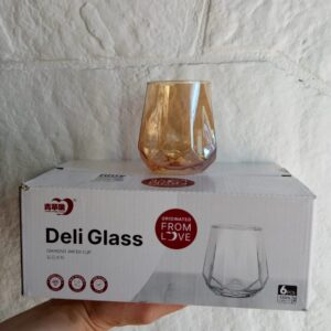 VASO VIDRIO OCTOGONAL X 6 cod7318