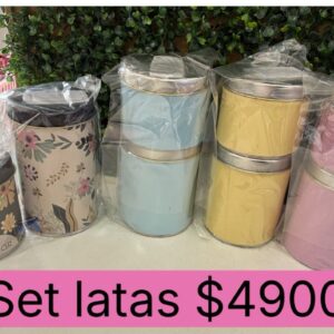 SET LATAS FLOREADAS O LISAS cod8290