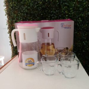 JARRA + 4 TAZAS DE VIDRIO cod4553